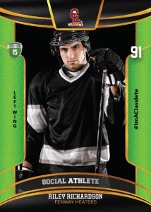 Royalty Light Green Classlete Sports Card Front Male Hockey Player