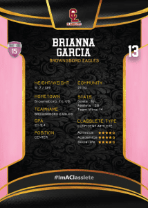 Royalty Pink Classlete Sports Card Back Female Hockey Player