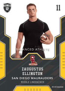 Edgy Black Classlete Sports Card Front Male Football Player