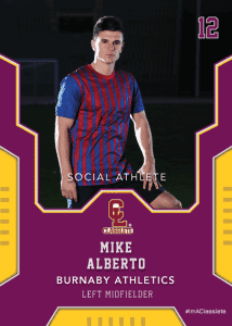 Edgy Purple Classlete Sports Card Front Male Soccer Player