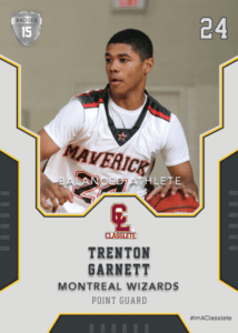 Edgy Silver Classlete Sports Card Front Male Black Basketball Player
