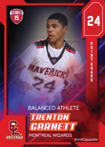 Flow Light Red Classlete Sports Card Front Male Black Basketball Player