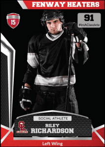 Jersey Light Red Classlete Sports Card Front Male Hockey Player