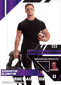 Levels Purple Classlete Sports Card Front Male Football Player