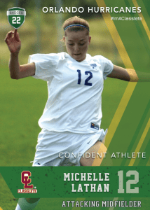 Spotlight Gold Classlete Sports Card Front Female Soccer Player