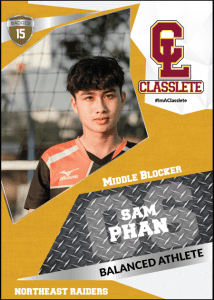 Transformer Bronze Classlete Sports Card Front Male Volleyball Player