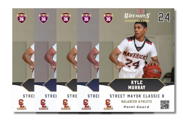 Why Not Us Basketball Classlete Printed Sports Card front back male baskeball player